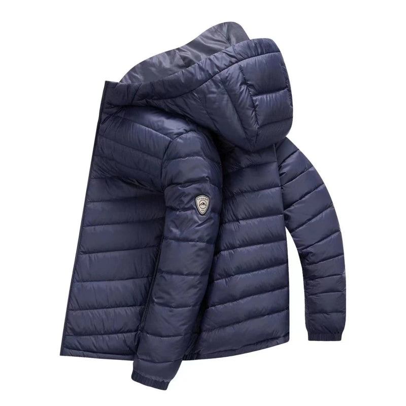 Entendaunen Leicht Und Hübsch Trend Herbst Und Winter Stehkragen Kurze Daunenjacke - Grau