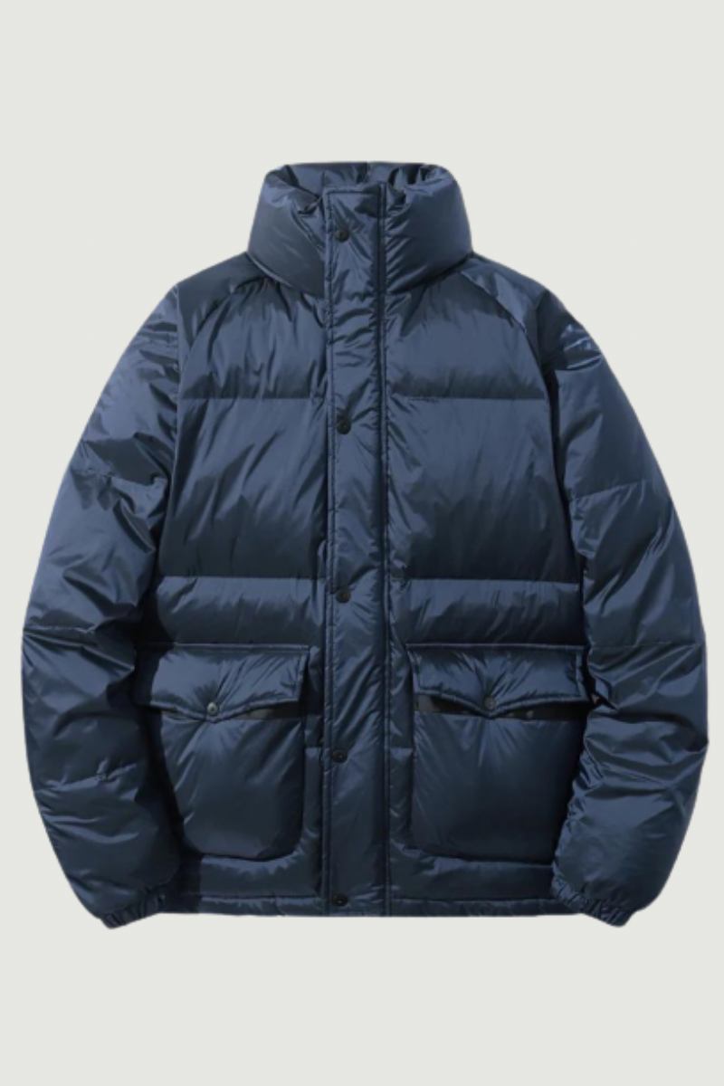 Herren Gefütterte Winterjacke Weiße Entendaunen Flauschige Puffer Oberbekleidung Schwarz Übergroßer Mantel