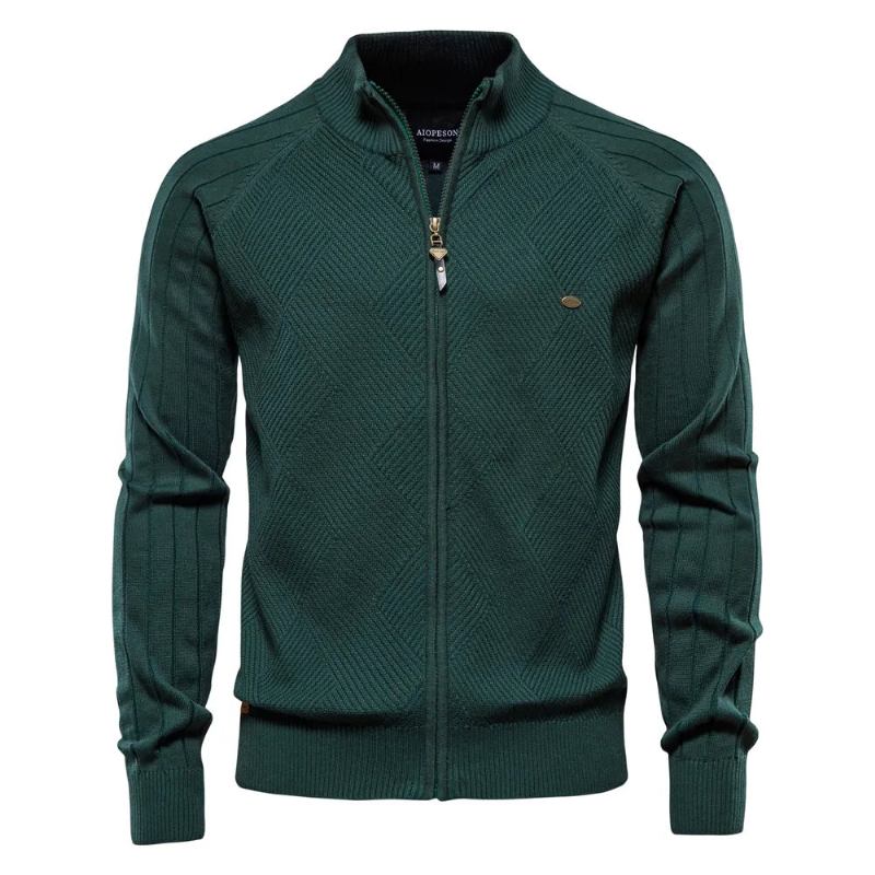 Strickjacke Für Herren Lässig Winter Pullover Für Basic - Grün