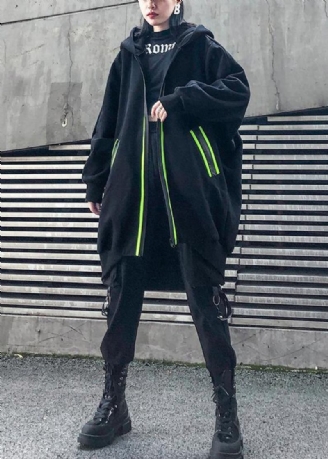 Italienische Taschen Dicke Baumwollkleidung Schwarze Baumwollblusen