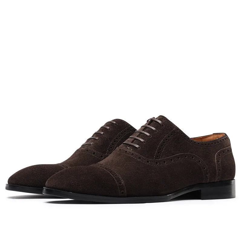 Herren-brogues Braun Geschnitzt Zum Schnüren Lässig Klassische Abendschuhe - Braun